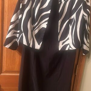 Dressbarn Monochrome Zebra Print Dress